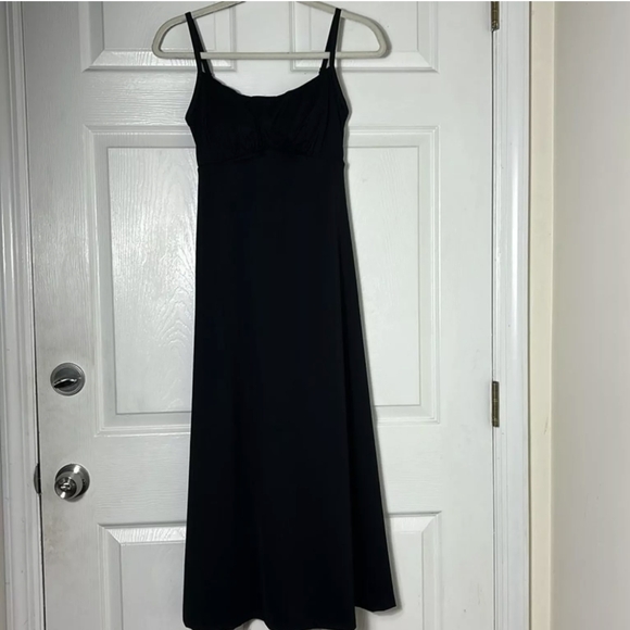 NWT Black Popilush Sleeveless Shaping Midi Dress built-in Bra Shapewear Snatched - Picture 2 of 14